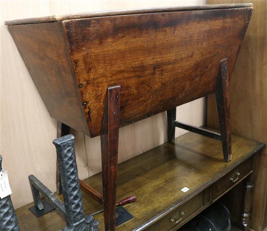 An early 19th century Sussex elm dough bin, W.97cm